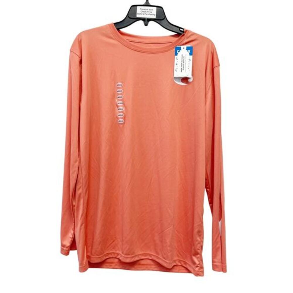 Costa Men's Technical Crew Shirt Coral Pink Orange Size Medium